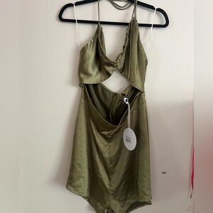 Princess Polly Olive Green Cutout Romper - NWT